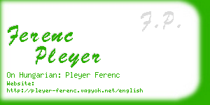 ferenc pleyer business card